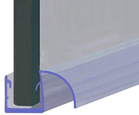 Shower Seal for Screens, Doors or Panels | Fits 8, 9 or 10mm Glass | 15mm Rigid Arched Deflector Fin for When There is No Gap | 80cm, 90cm, 140cm or 2m Long | SEAL057 (80cm)