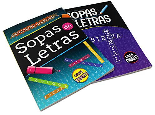 VENOAL 2 Pack - Spanish Word Search Book Jumbo, Sopas de Letras en Espanol Each Easy-to-See Seek & Circle. Word Find, Work Puzzle Game Book