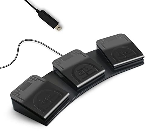Pedal de pie PC USB triple interruptor de pie programable tecla de computadora acceso directo combinada personalizada movimiento videojuegos, oficina, control