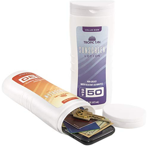 GoPong Sunscreen Diversion Safe Bottles 2 Pack - Safely Hides Your Valuables