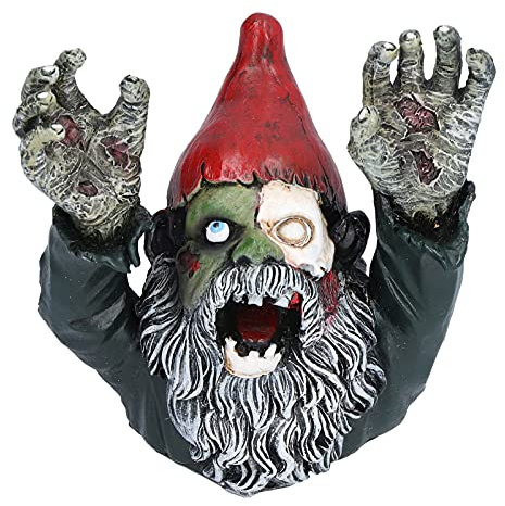 Zombie Nano, Statua da Giardino Scultura Male Spaventoso Decorazione di Halloween All'aperto Ornamento Horror Gnomo da giardino Zombie Dead Gnome Zombie per Uso Interno ed Esterno sulla Terrazza
