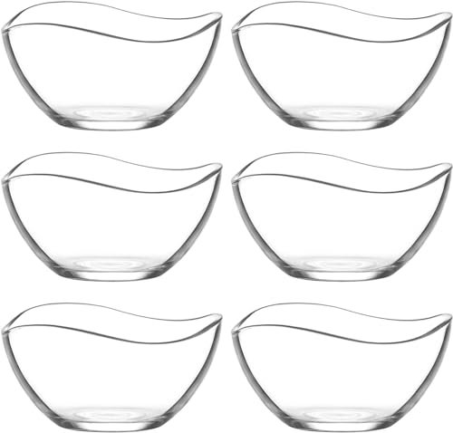vienberg Glasschalen-Set aus hohwertigem Glas 6,12 oder 24tlg. Glasschalen Vira Schalen Dessertschale Vorspeise Glas Gläser 310ml spülmaschinengeeignet (6)