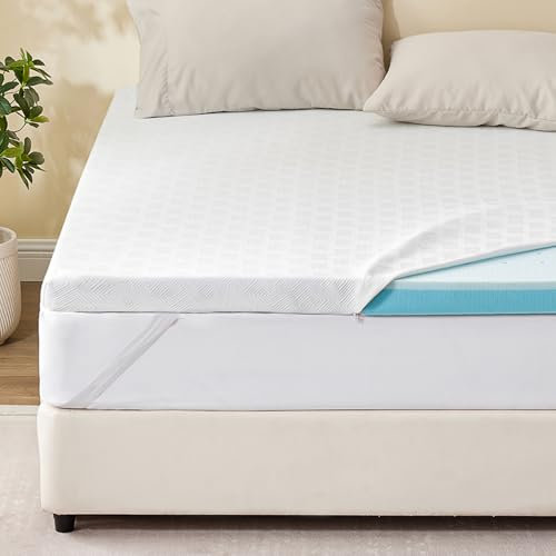 RUIKASI Matratzen Topper 140x200cm - Öko-TEX Zertifiziert 2-in-1 Mattress Topper, 2cm körpergerecht H2 Visco Memory Foam+5cm unterstützend H3 Kaltschaum für Boxspringbett mit abnehmbaren Bezug