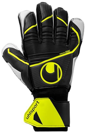 uhlsport Soft Flex Frame Jr., Kinder und Erwachsene Torwarthandschuhe, Noir/Jaune Fluo, 7.5 -