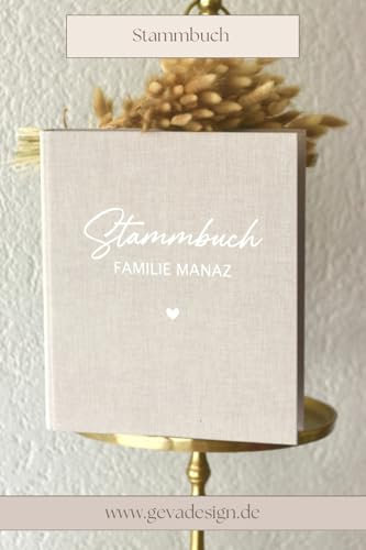 Personalisiertes Stammbuch A4 mit Leinen-Cover und weißer Schrift