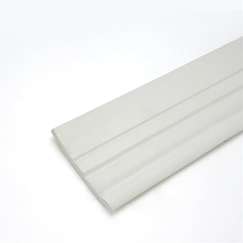 Självhäftande väggkantremsa, Flexibel fotlist, skala och sticka gummilister, härdad självhäftande stolskena, 4 tum(White)