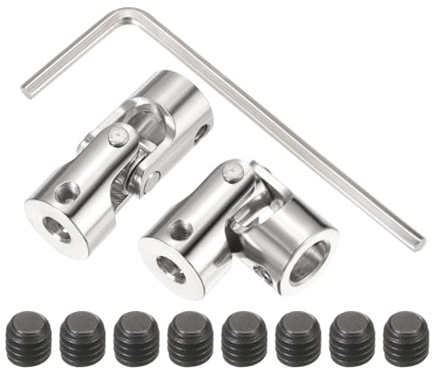 QUARKZMAN 2Pz 5mm a 8mm ID Giunto Universale Albero Accoppiamento, L35XD14 Metallo Giunti Rotabili a 45° con Viti Set Chiavi per Modello Auto Nave Motore Connessione