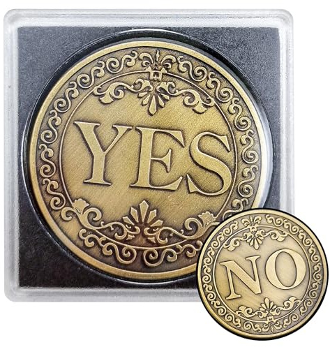 emc.nexus Ja-Nein-Münze aus Metall mit edler Sammlerbox und Vintage-Look - Entscheidungshelfer YES-NO Coin für Rollenspiele, Brettspiele, DND, Sammler, Geschenkideen und Tabletop