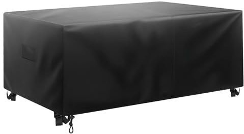 VEVOR Patio Furniture Cover, 420D Heavy Duty Waterproof Outdoor Dining Table and Chairs Cover, Large Rectangular Patio Table Covers with Air Vent for All Weather, 98L x 78W x 32H inch, Black