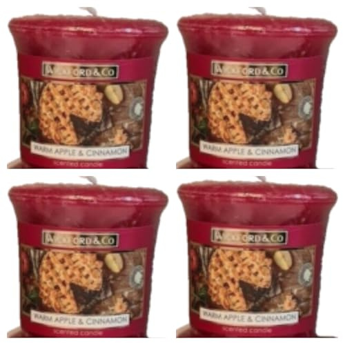 Wickford & Co Warm Apples & Cinnamon Small Votive Christmas Candle Pack of 4