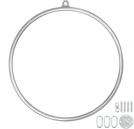 35 0kg / 770lbs Anneau aérien Set Yoga Cirque Cerceau simple double point Dia. En 9 0cm 85cm 80cm Bodage de perte poids Outils de bricolage(85CM Double Point)