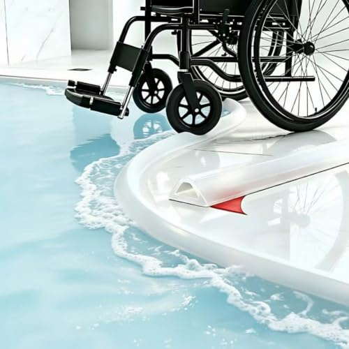 Wet Room Floor Barrier, Shower Tray Sealing Strip, Self-Adhesive Silicone Waterproof Shower Water Barrier for Bathroom Floor, Kitchen Sink,Shower Tray, Wet and Dry Separation(Transparent-1.05m)