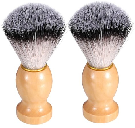 XLIUAX Paquete de 2 brochas de afeitar, cepillos de afeitar profesionales para hombres, cepillo de espuma facial con cerdas suaves para un aseo suave