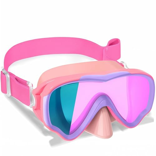 Tazuxetuqe Gafas natacion, gafas natacion niño de 3 a 15 años, antivaho, impermeables, máscara de buceo panorámica, antifugas de 180° gafas piscina niños, para niños y niñas