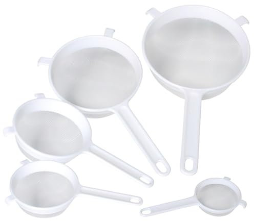 KitchenCraft Round Nylon-Mesh Extra-Small Plastic Sieve / Tea Strainer, 7 cm (3), White