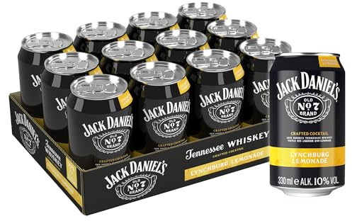 Jack Daniel's Lynchburg Lemonade - Tennessee Whiskey - Whiskey Noten treffen auf spritzig-süße Zitronenlimonade - 12x 0.33l / 10% Vol.