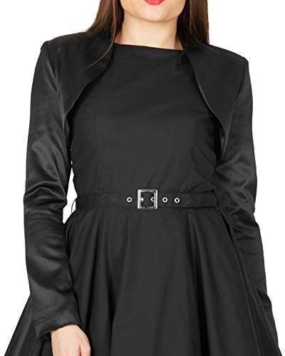 BlackButterfly Formale Raso a Maniche Lunghe Bolero (Nero, XL)