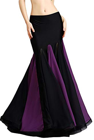 ROYAL SMEELA Disfraz de Danza del Vientre Gasa Labor de Retazos Doble Capa Paquete de Falda de la Cadera Falda Maxi Baile Faldas Sirena de Volantes Vestido de Mujer