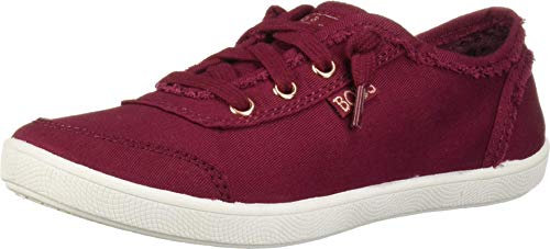 Skechers Women's Bobs B Cute Sneaker, Burgundy Canvas, 7 UK