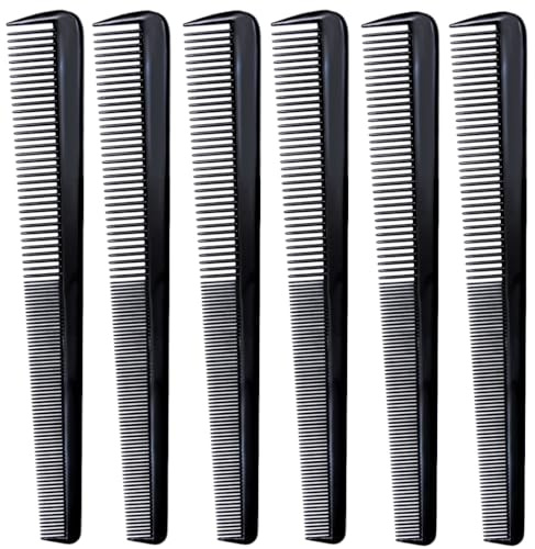 LUXXII (6 Count) 7.5 Barber Hair Comb Beard & Mustache Pocket Combs for Men's Hair Beard Mustache and Sideburns