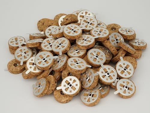 Lot de 30 flotteurs ronds en liège pour mèches grecques orthodoxes - Bougies flottantes - Autel de maison - Coin de prière