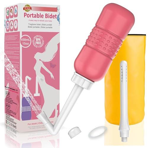 2-i-1 bärbar bidé vaginal dusch vaginal rengöringssats | resebidé med vattentätningslock och väska | Peri spolflaska för återhämtning och rengöring efter förlossning