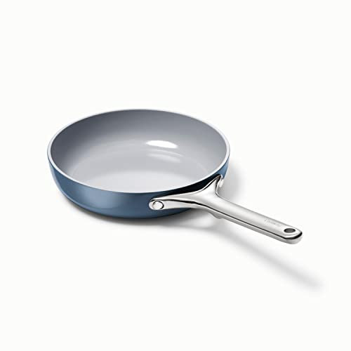 Caraway Nonstick Ceramic Mini Fry Pan (1.05 qt, 8) - Non Toxic, PTFE & PFOA Free - Oven Safe & Compatible with All Stovetops (Gas, Electric & Induction) - Navy