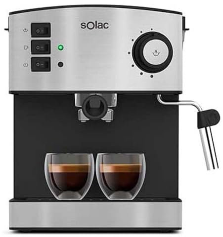 Solac Cafetera TASTE CLASSIC M80 |café cremoso | boba italina 20 bares| 100% Espresso. Es apta para café molido y monodosis.