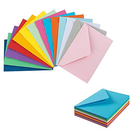 60-pack minifärgade kuvert, 11,5 x 8,2 cm små kuvert för presentkort och etiketter, Thanksgiving-myntpengkuvert, bröllpspengkuvert – Lilla färgade kuvert för festfavorer