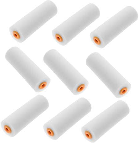 Hemobllo 12 pezzi rullo di vernice in spugna plastica piccoli rulli di vernice riutilizzabili per la pittura domestica per facciate in lattice e colori ad olio Compatto leggero per pareti dell'armadio