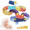 YISKY Jouet de Bain Toboggan Canard, 34 Pièces Jouet de Piste de Bain, Jouet Bain Enfant, Piste avec Toboggan Aquatique, Jouets de Douche sur Rail Mural, Jouets de Baignoire pour Garçons et Filles