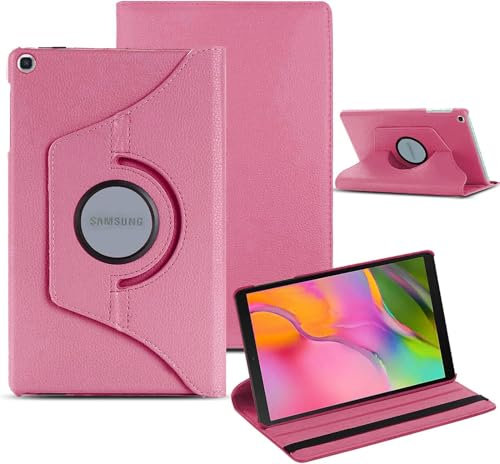 360-Degree Rotating Case for Samsung Galaxy Tab A 10.1 2019 (T510/T515/T517), Leather Stand Cover (Pink)