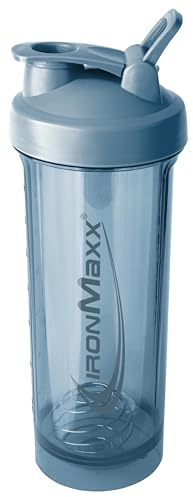 IronMaxx Premium Shaker – Kyanite Blue 700 ml | Shaker para proteínas con bola mezcladora y escala | Hermético, de plástico AS+PP | Para batidos cremosos en casa, gimnasio o donde estés