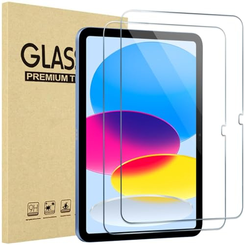 TXWLLIU 2 st skärmskydd för iPad 10:e generationen 10,9 tum 2022, 9H härdat glas för iPad 10. Skärmskyddsfilm, transparent