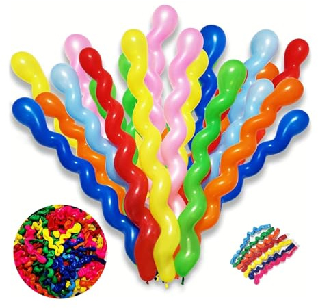 Godfather Long Size Spiral Modelling Balloons Mixed Coloured Twisting Latex Magic Balloons for Party Birthday Wedding Decorations and Christmas parties Pack of 10