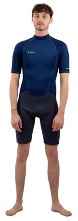 HANA Waimea - Mono de neopreno corto de 3/2 mm para hombre - Neopreno SCR Full Stretch Limestone - Ideal Surf, Paddle, Wakeboard, Kayak - Confort, Flexibilidad y Protección Térmica