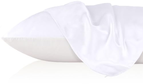 LILYSILK 100 Pure Mulberry Silk Pillowcase Cover for Hair with Cotton Underside Charmeuse Hypoallergenic 1pc White Standard 50x75 cm 19 Momme 30-day Gurantee Bag Package