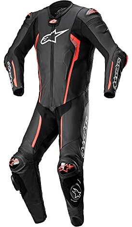Alpinestars Missile V2 Costume da moto monopemo in pelle, nero/rosso, 54