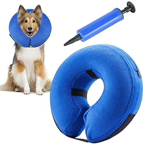 AKOFIC Collar de Recuperación Inflable para Perros, Collar de Protección Ajustable Hinchable de Mascota Perro, Cono de Cuello Isabelino para Perros Gatos Mascotas Recuperación de Cirugía o Heridas