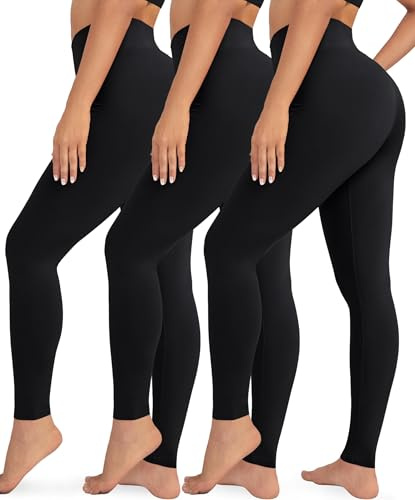 VALANDY Creamlush 3 Pack High Waisted Leggings for Women | Buttery-Soft Comfort, Flexible Stretch, Stay-Put High Waist, Shape Retaining, Sizes S-5XL, Everyday Wear