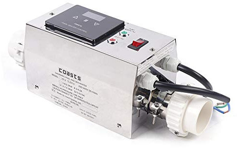 XUEMANSHOP 3KW Termostato Elettrico Piscina Riscaldatore Piscina Termostato 398 x 120 x 152 mm Acciaio Inox per Piscina Fino a 1-1,5 metri Cubo