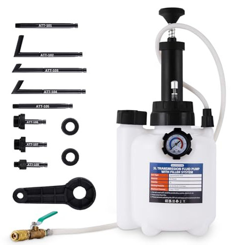 BAOSHISHAN Getriebeölfüllgerät 3L Schaltgetriebeflüssigkeitspumpe Öleinfüllgerät mit 8 Füller Adapter für Getriebe Öl Wechsel