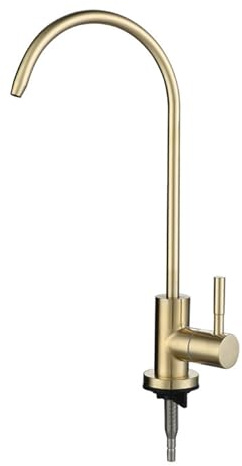 YWJFSA Rubinetto Per Acqua Purificata Rubinetto Lavello Cucina Osmosi Rubinetto Lavello Cucina Solo Acqua Fredda Acciaio Inossidabile 1/4,Oro Spazzolato
