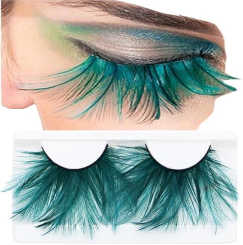 Fantastische Wimpern,Künstliche Wimpern,Falschen Wimpern,Feder Wimpern,Fake Lashes,Anziehende Deko für Party, Fasching, Maskerade, Bühne, Halloween
