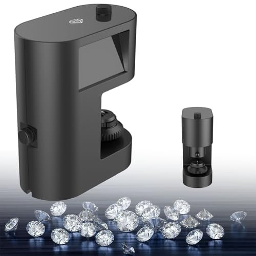 Diamond Girdle Microscope, Digital Microscope with Double-Sided LCD Screen and Led Fill Light, Magnification 30-200 Times, for Jewelry Processing and Testing,Without-Video