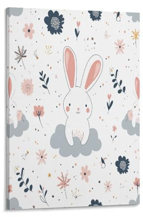 VFKLZCNYR Rabbit Adulte Et Enfant Peinture À L'huile 3D Professionnel Peinture Sur Toile Kit Avec Cadre 24x36inch(60x90cm)