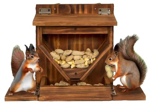 para Ardillas – Casa de Madera Resistente a la Intemperie Divertido – para Tamia de Invierno de Exterior – Pequeños Animales Salvajes Comida maíz Invierno jardín