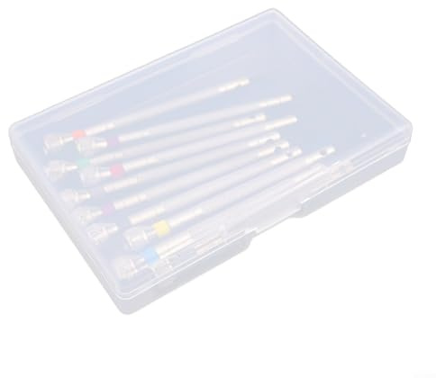 Eawfgtuw Set di 10 cacciaviti da orologiaio con punte a taglio e croce da 0,6-2,0 mm per riparazione di gioielli, occhiali ed elettronica, in acciaio inox