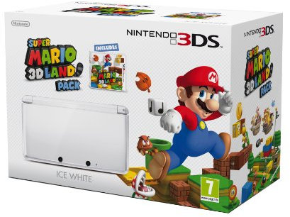Nintendo Handheld Console 3DS - Ice White Bundle with Super Mario 3D Land