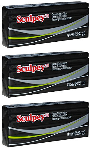 Sculpey III 8oz Oven Clay - Black (Pack of 3)
